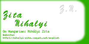zita mihalyi business card